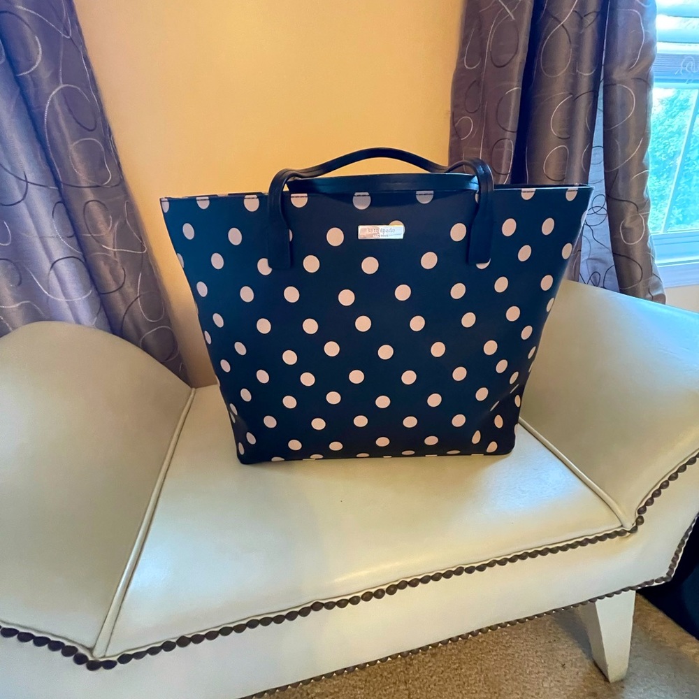 Polka Dot Tote Bag - Black and Pink